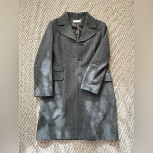 Classic Women's Wool Blend Gray Overcoat